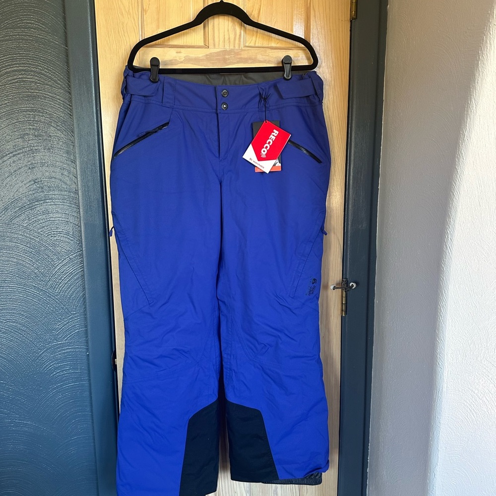 Mountain Hardwear Blue and Black Women's Snow Pants XL Short